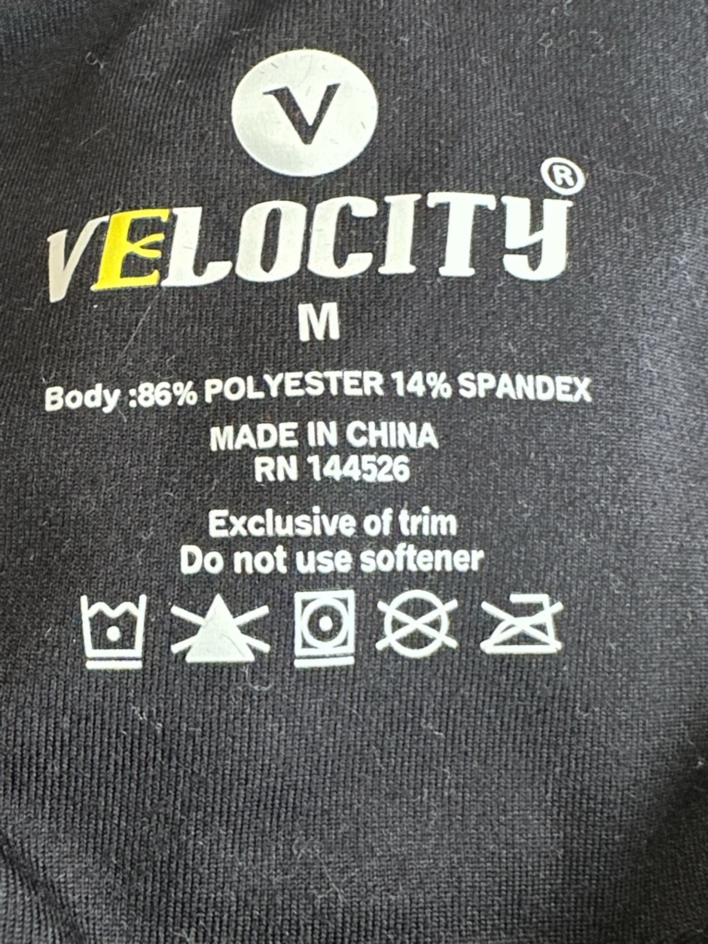 Velocity Size M Black Leggings EUC - Picture 3 of 4